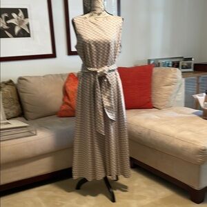 Anne Klein Polka Dot Midi Dress - Cream and Black